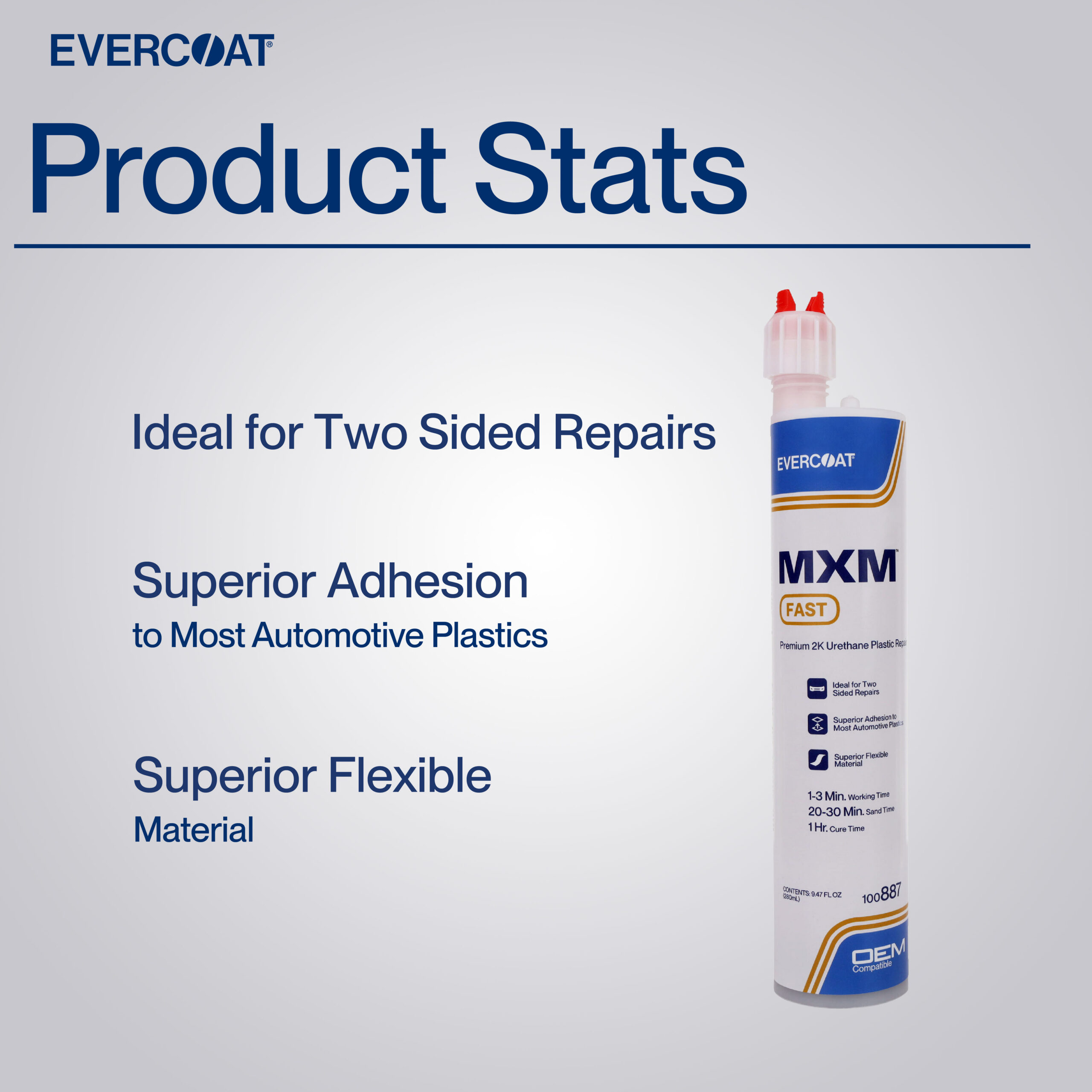 100887 - MXM™ Fast Premium 2K Urethane Plastic Repair Adhesive