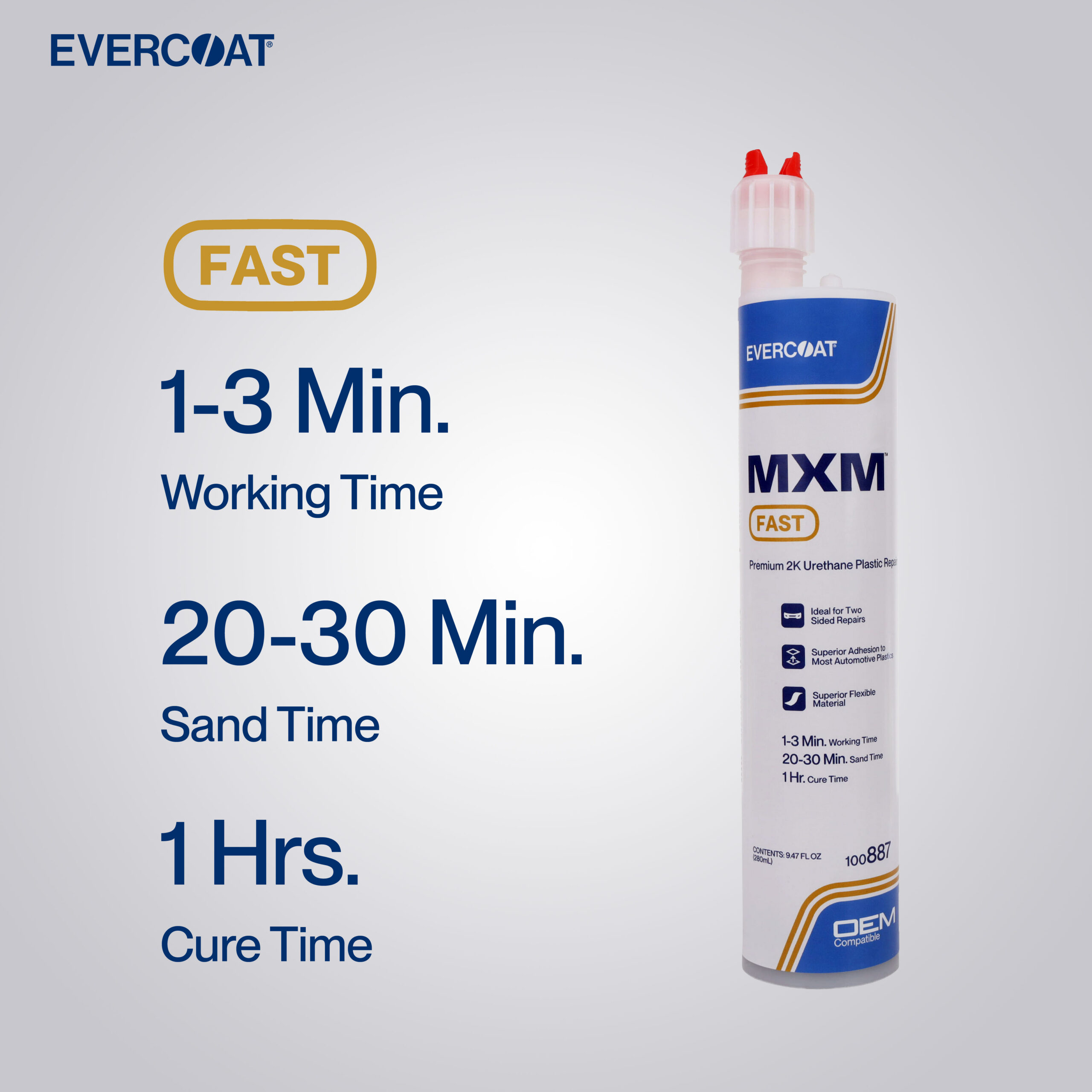 100887 - MXM™ Fast Premium 2K Urethane Plastic Repair Adhesive