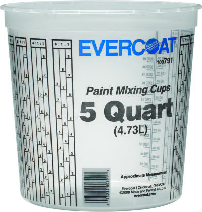 Paint & Epoxy Mixing Cups Buckets - Pack of 10 - 174 Ounce (5-Quart) - Calibrated Mixing Ratios on Side