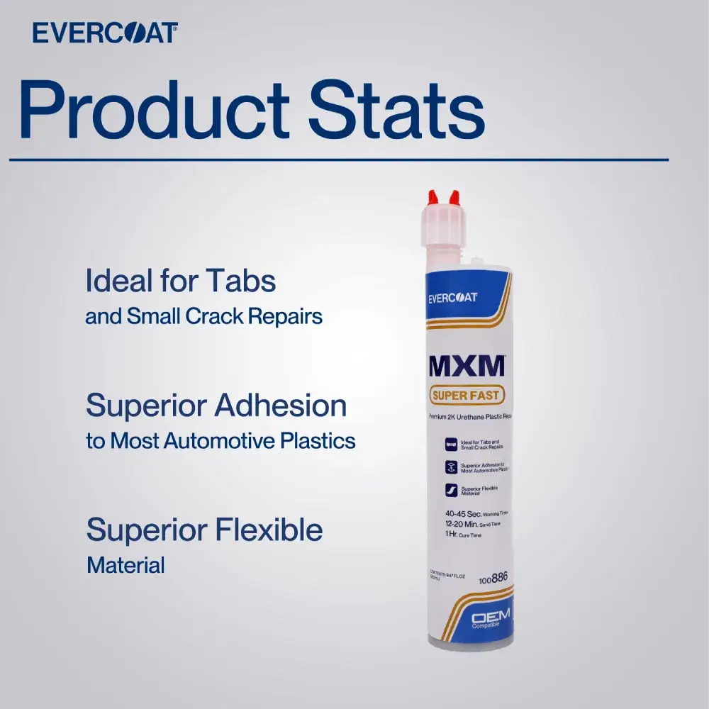 MXM plastic repair adhesive product specifications