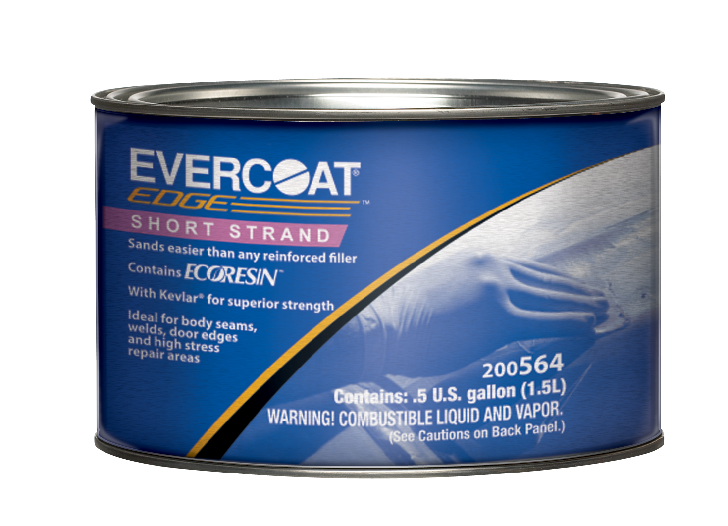 Evercoat 100632 Short Strand Fiberglass Reinforced Body Filler, 1 qt Can,  Blue/Green, Paste