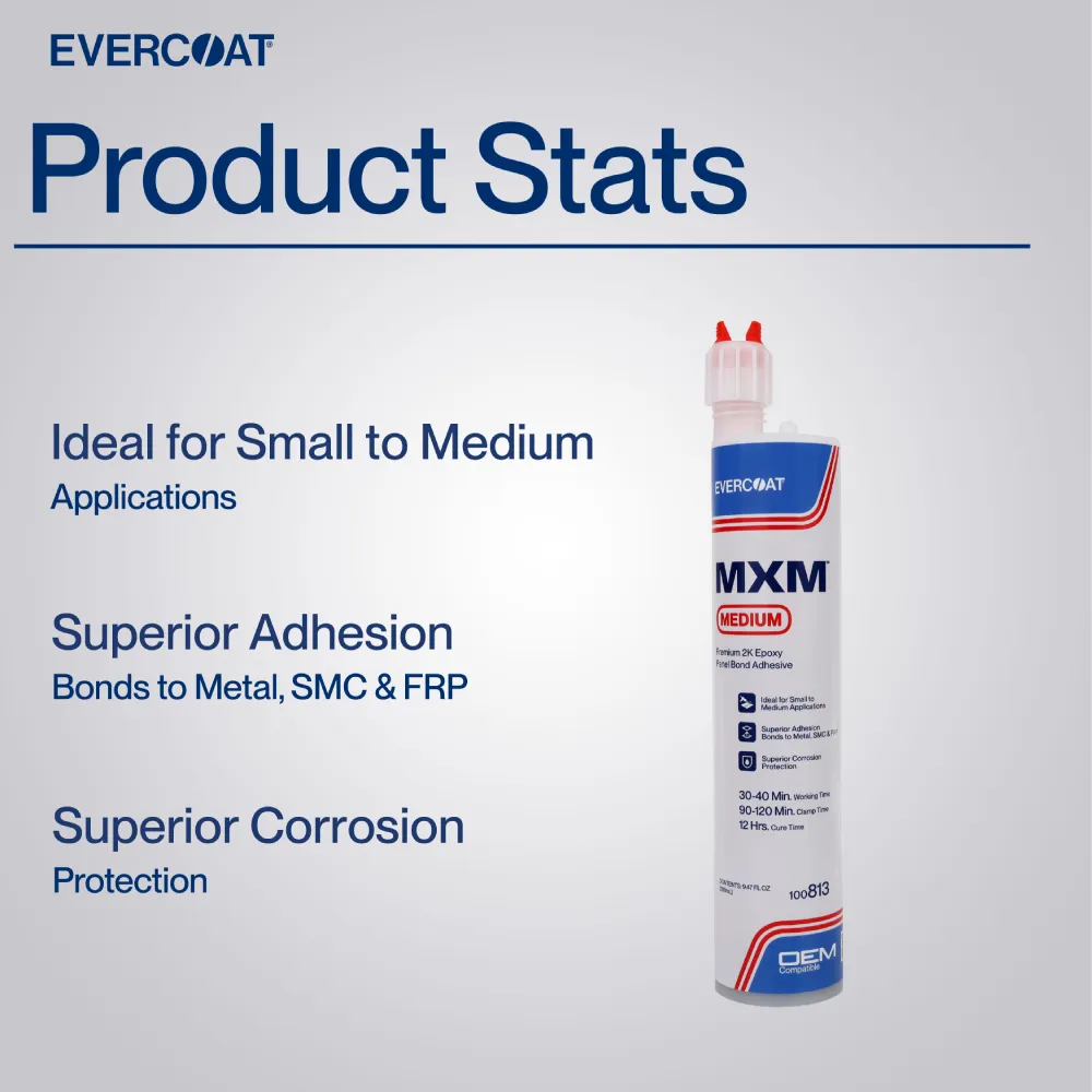 ITW Evercoat MXM™ Medium Premium 2K Epoxy Panel Bond Adhesive Product Stats